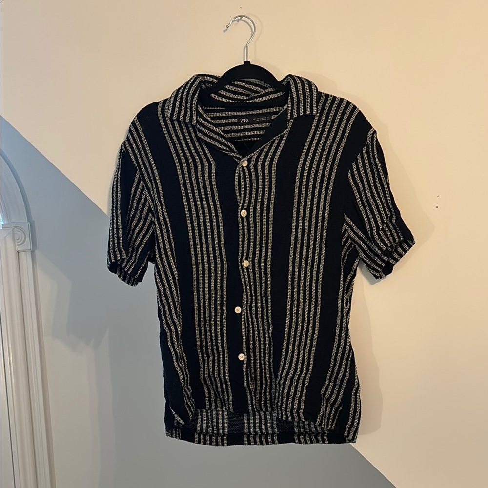 Zara Black and White Striped Knit Sweater